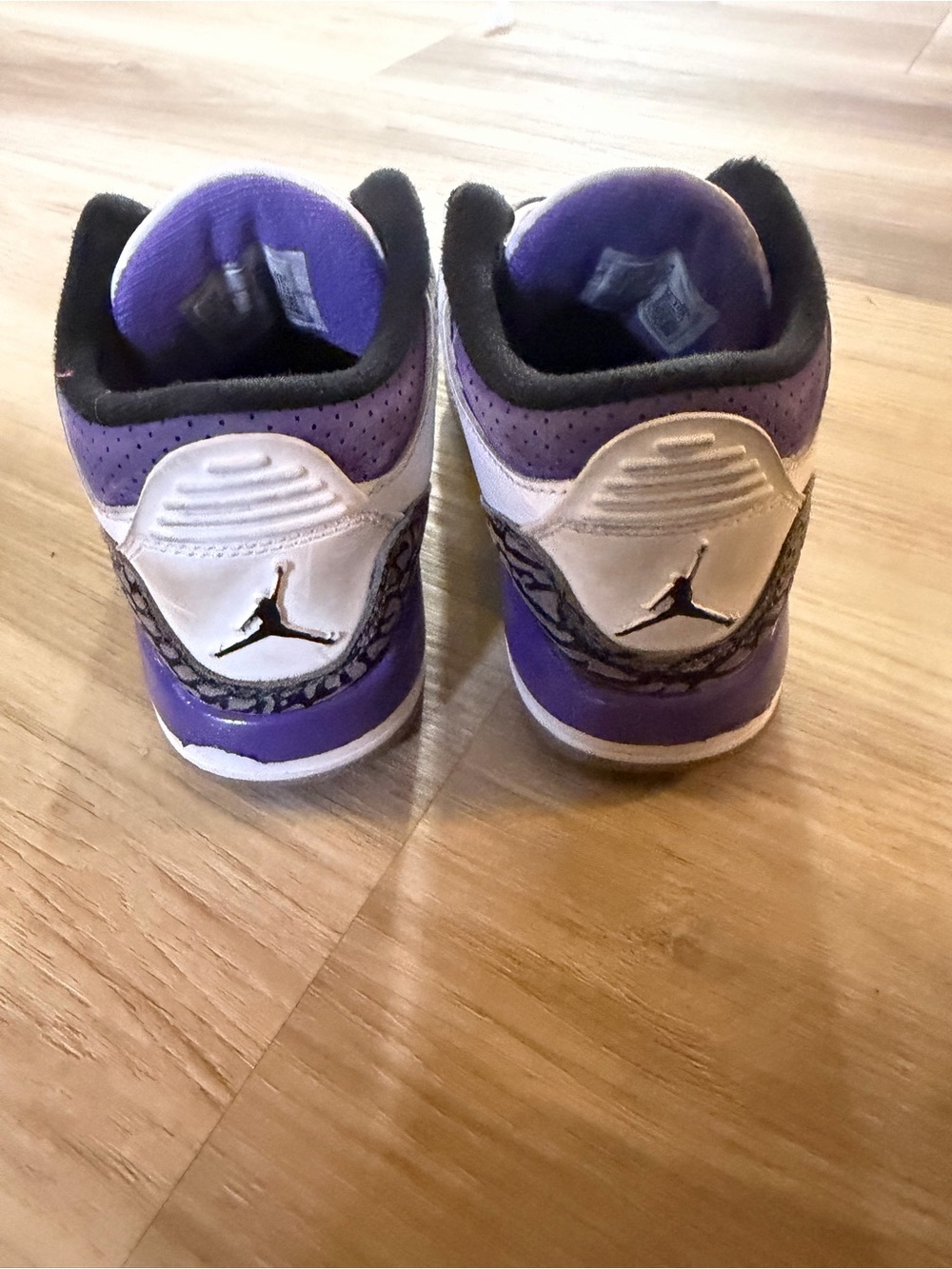 Jordan Kids Purple and White Sneakers with Black Accents